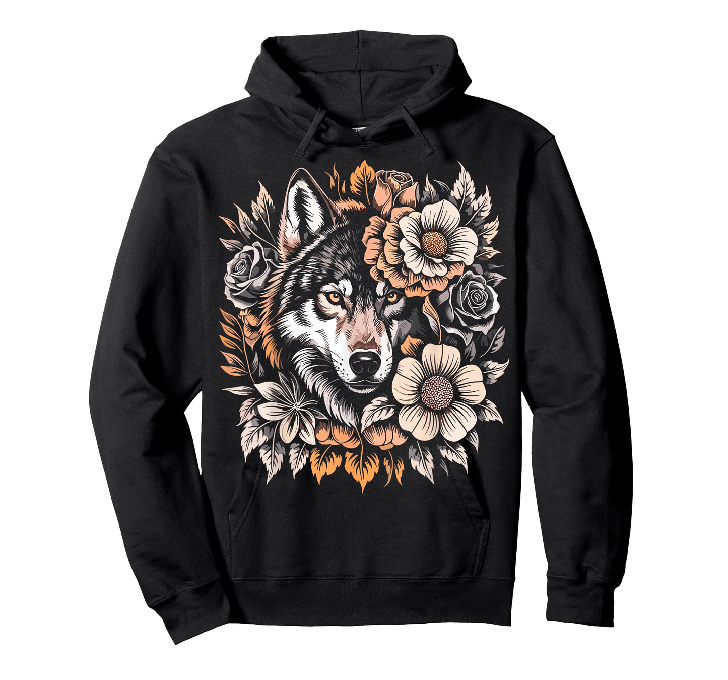 Wolf with Flowers Wolves T-Shirt
