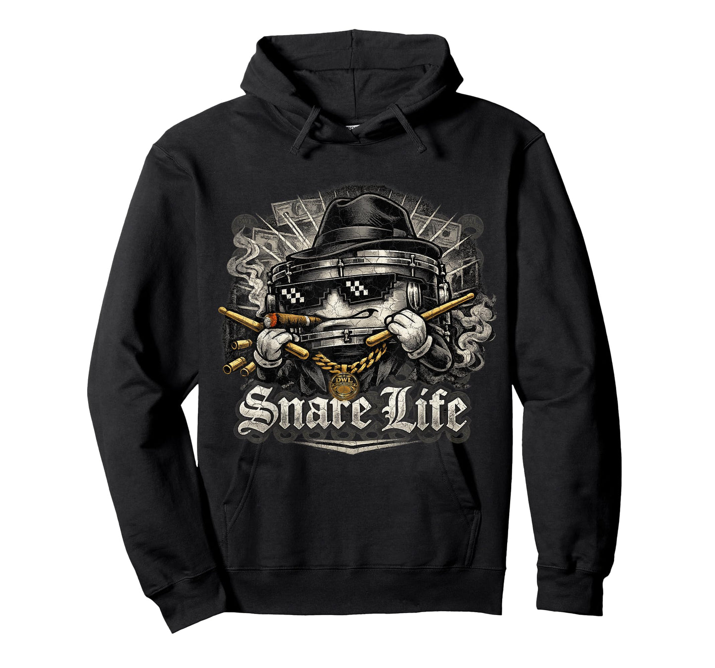 Funny Drummer Snare Life Cartoon Character T-Shirt