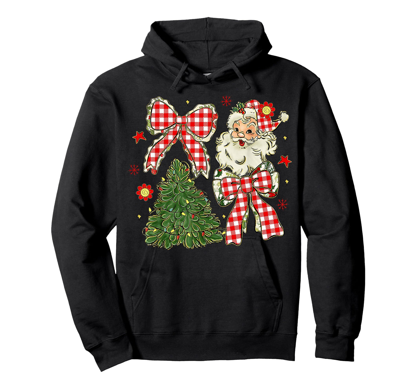 Coquette Bow Christmas Xmas Tree Holiday Santa Claus Girly T-Shirt