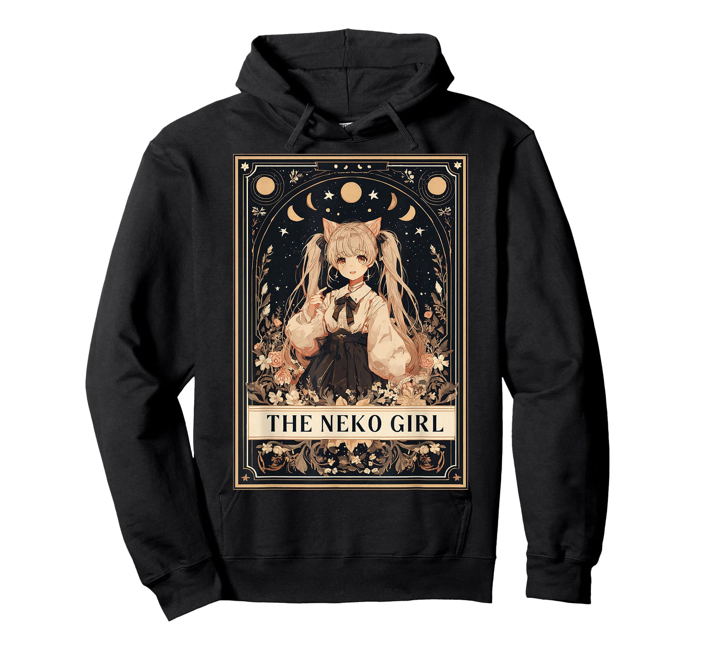 The Neko Girl Anime Manga Japanese Cat Girl Tarot Card T-Shirt
