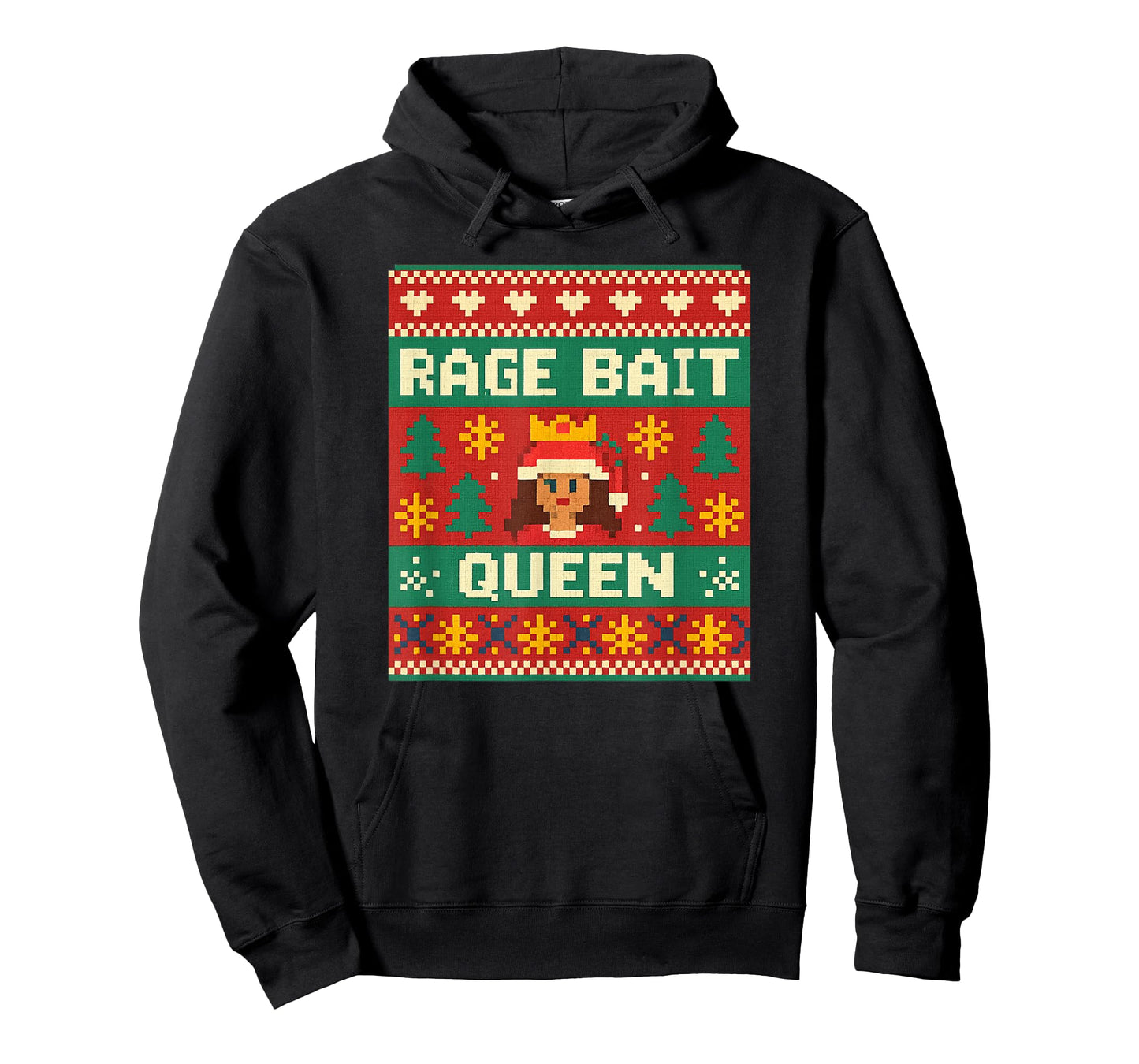 Rage Bait Queen Sarcastic Attitude Ugly Christmas Humor T-Shirt