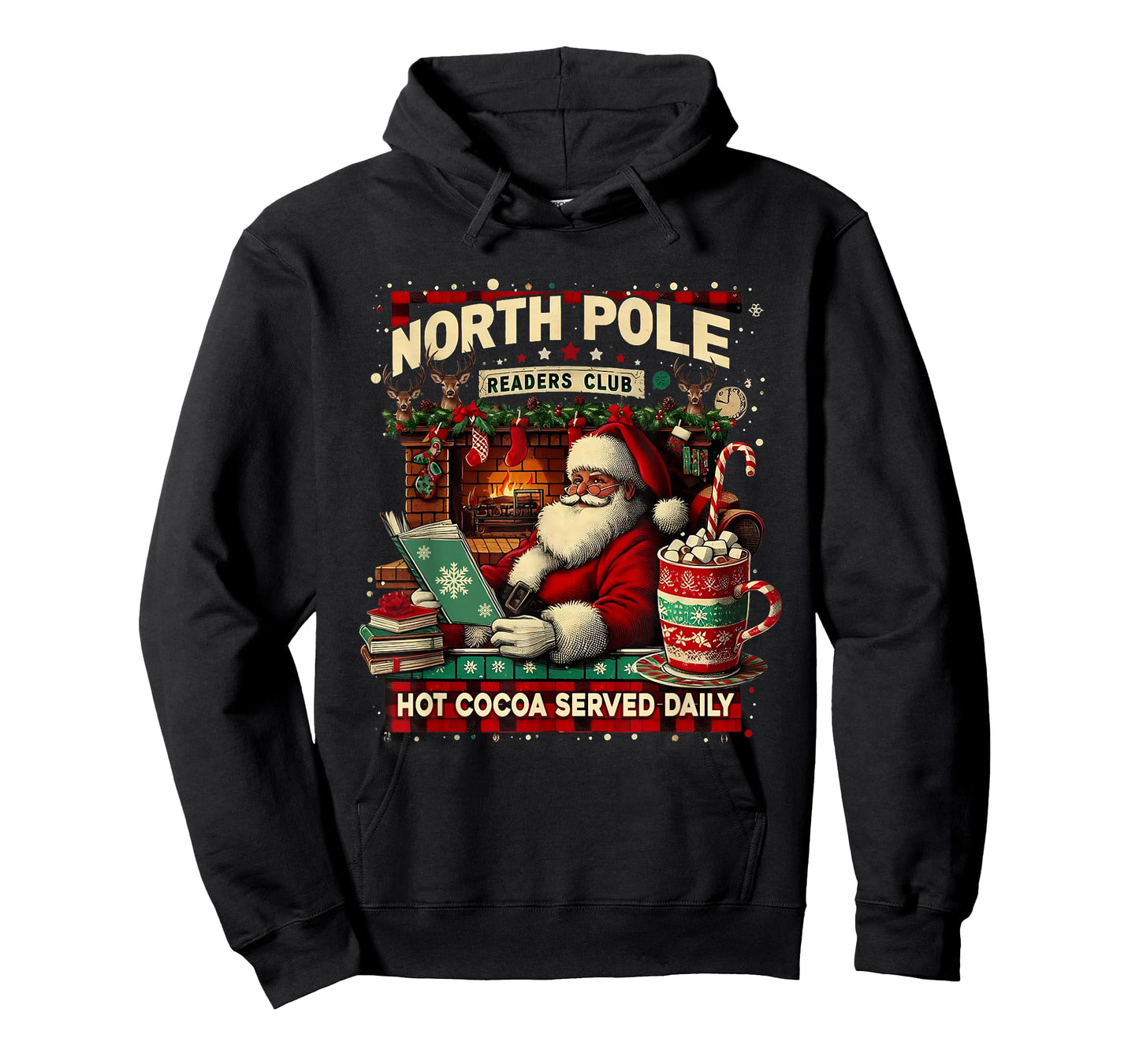 North Pole Readers Club Cozy Christmas Design T-Shirt