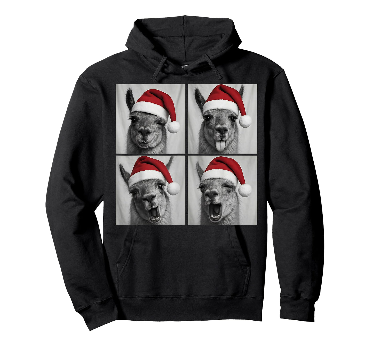 Funny Christmas Llama Santa Photo Booth T-Shirt