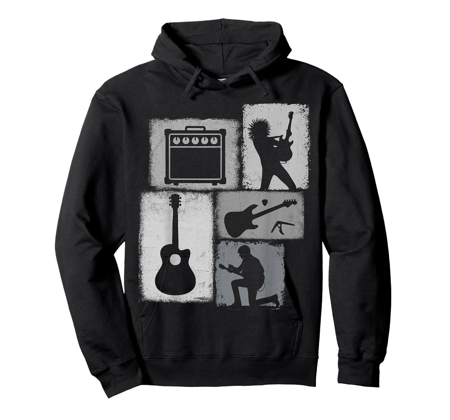Guitarist Vintage Collage Guitar Lover Player Men Musician T-Shirt