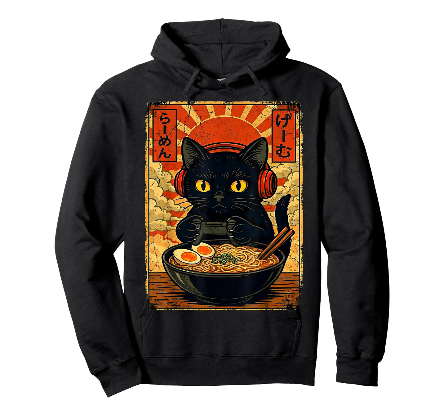 Funny Cat Gamer Gifts Men Anime Kawaii Gaming Headset Cat T-Shirt