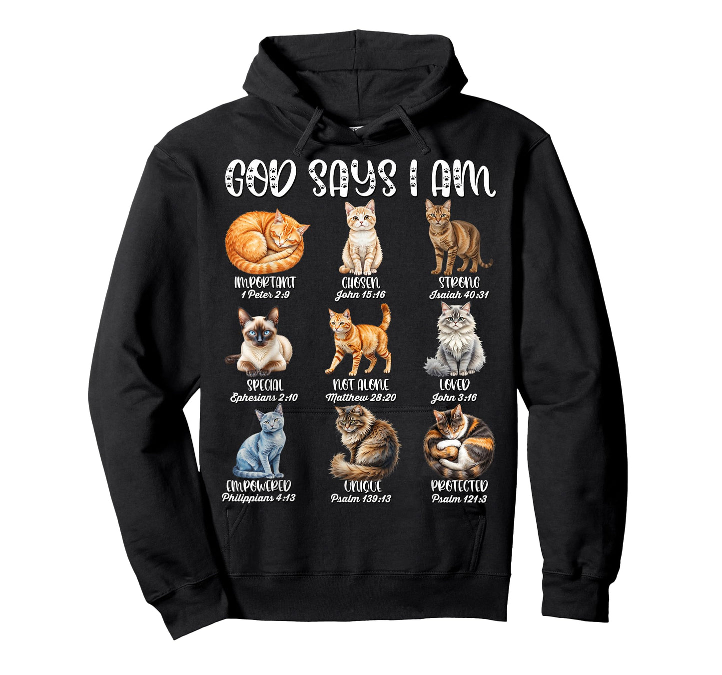 Christian Girl God Says I Am Cat Jesus Faith Bible Verse T-Shirt