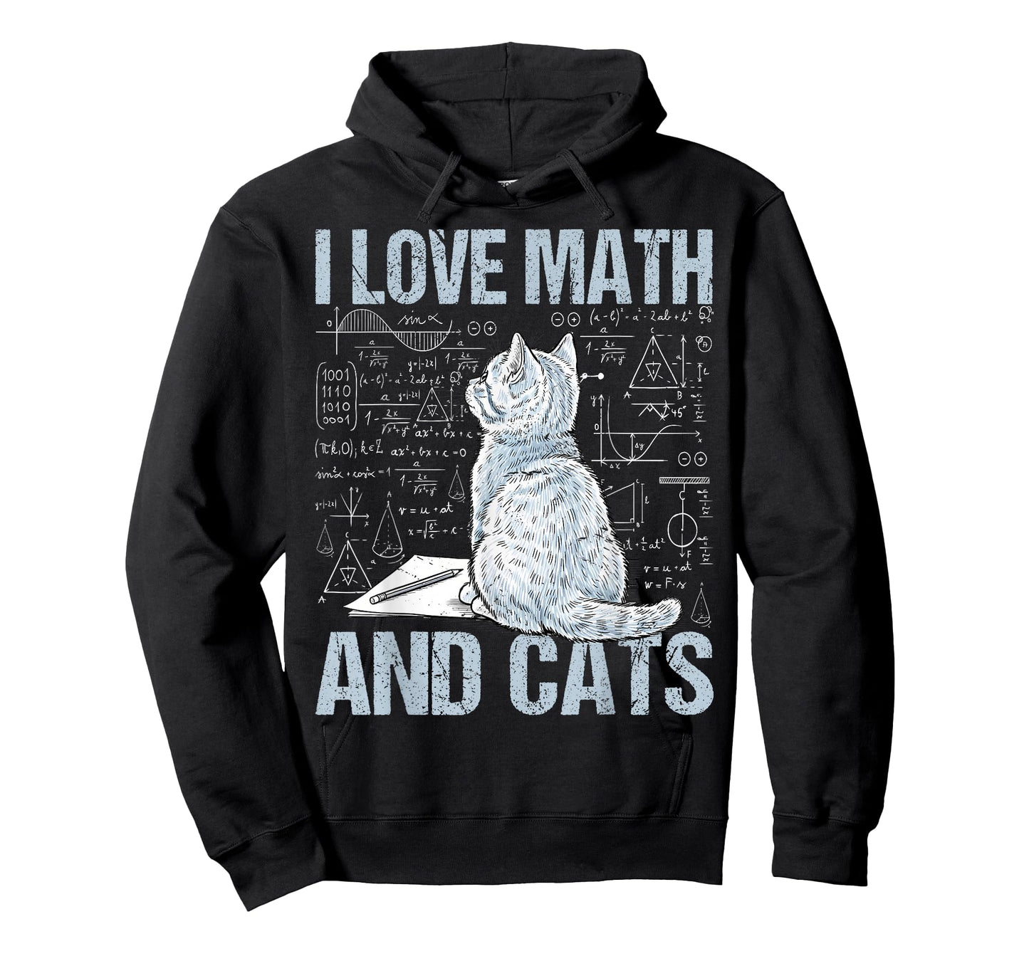 I Love Math and Cats Science Teacher Student Funny Cat Lover T-Shirt