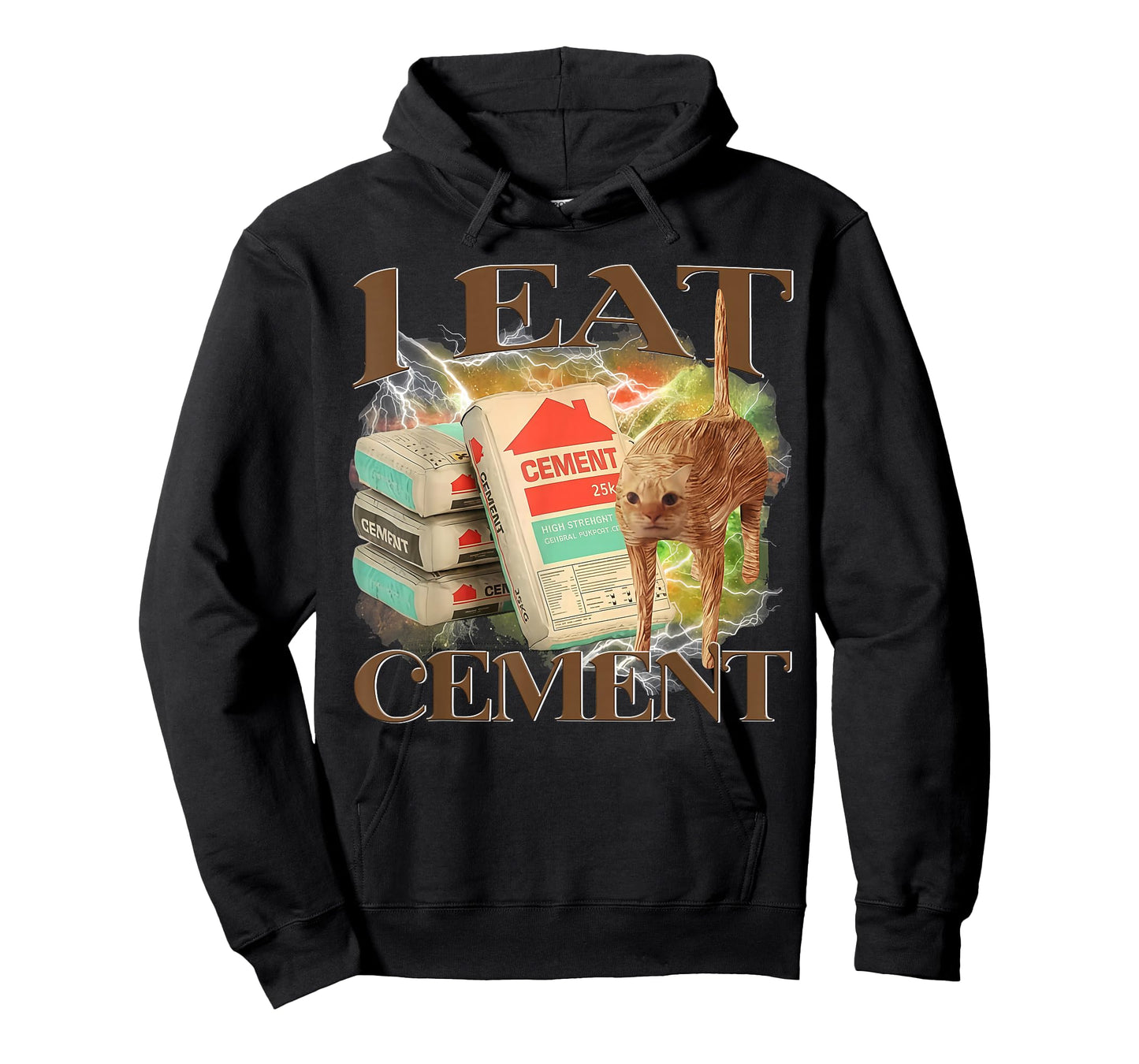 I Eat Cement Funny Cat Meme Humor T-Shirt