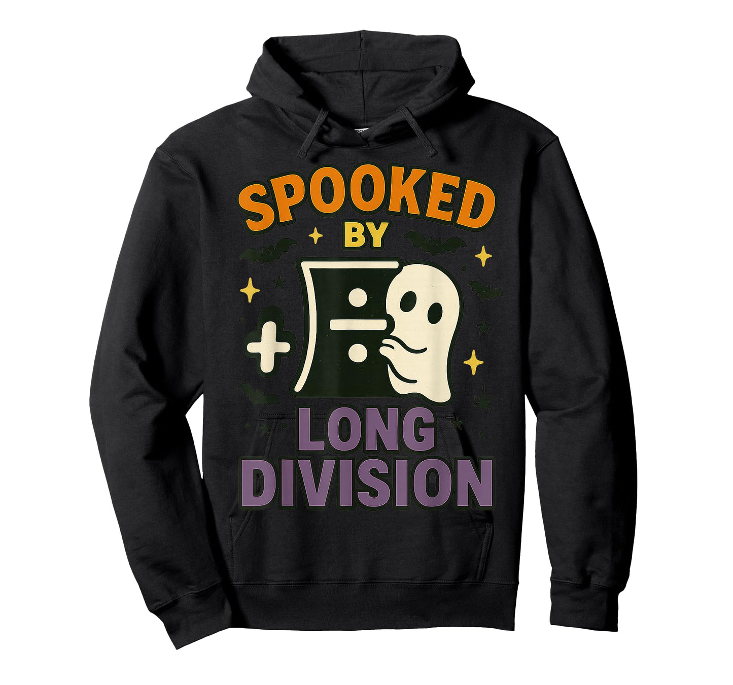 Spooked by Long Division Funny Math Halloween Design T-Shirt
