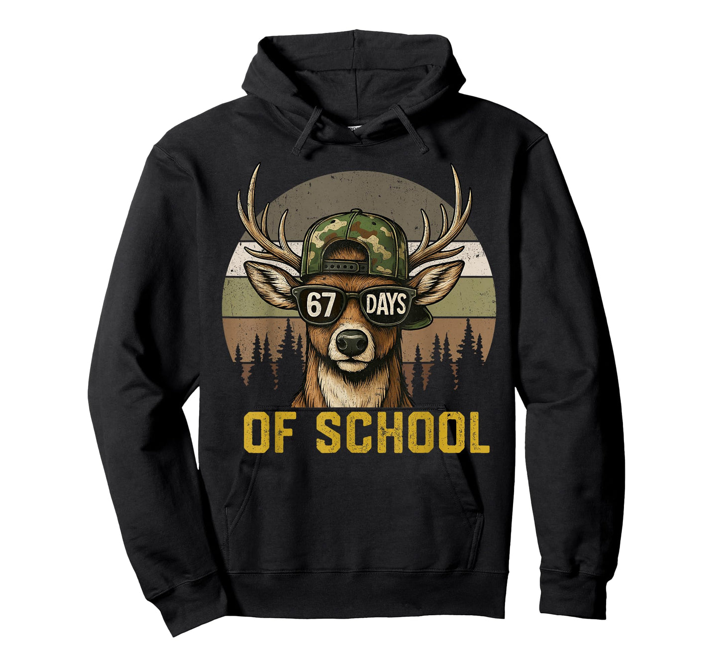 67 Days of School Deer Hunting Boy Camo Boy Girl Teacher T-Shirt