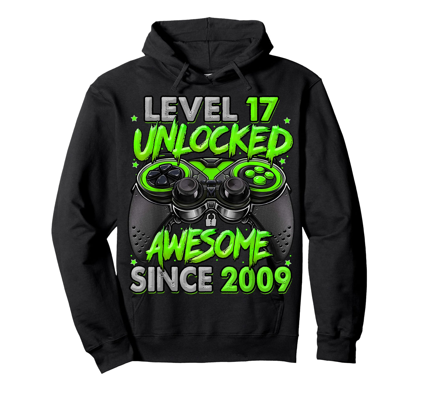 Level 17 Unlocked Awesome Since 2009 17th Birthday Gaming T-Shirt