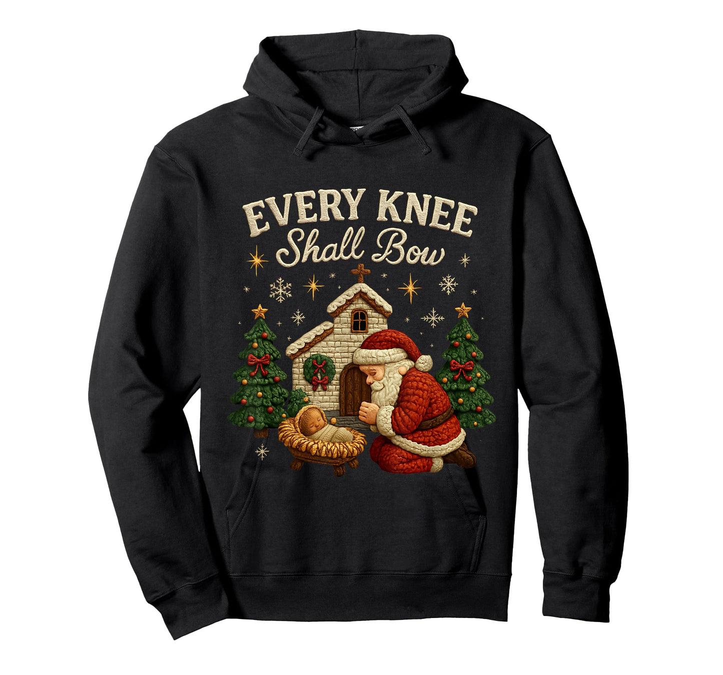 Every Knee Shall Bow Christmas Nativity Design T-Shirt