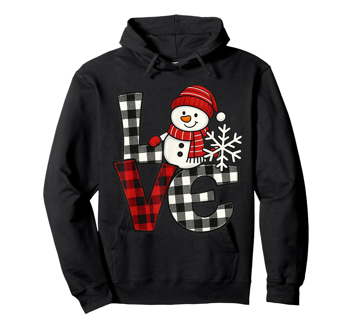 Love Snowman Buffalo Plaid Christmas Winter T-Shirt