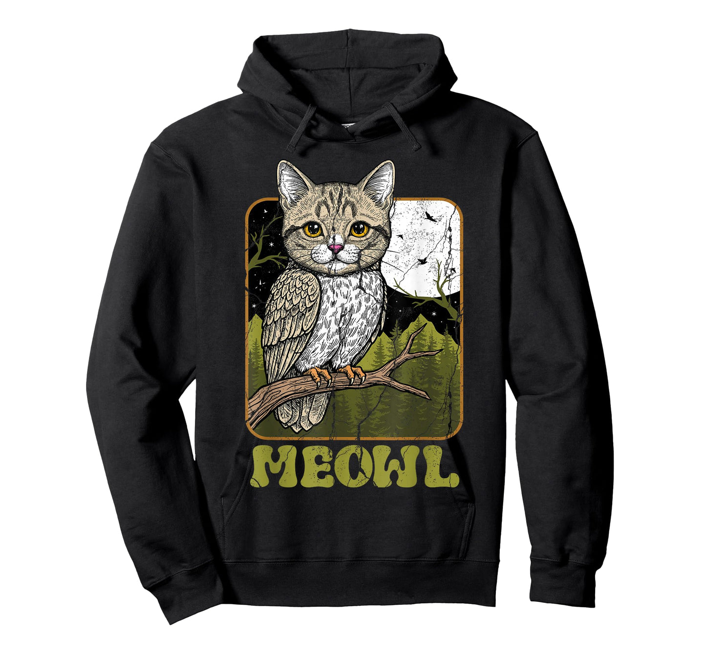 Funny Cat Owl Meme Meowl Internet Brainrot Cursed Vintage T-Shirt