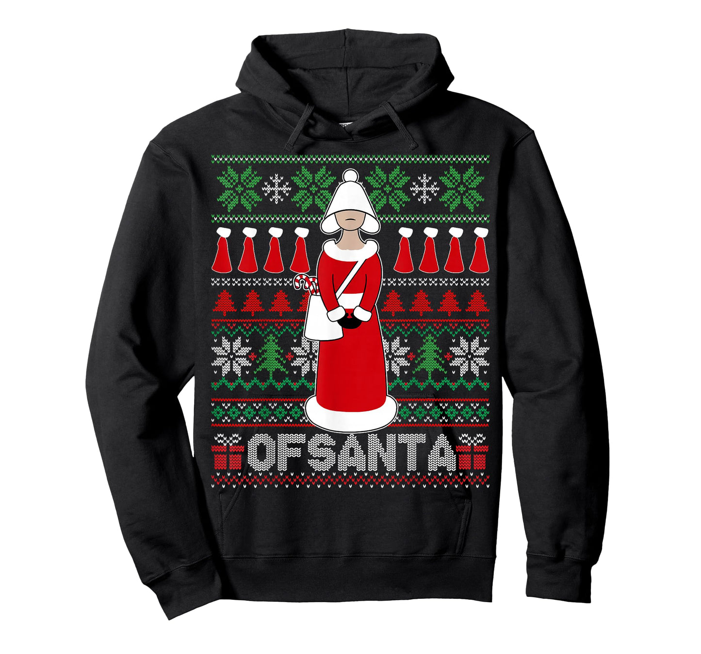Holiday Knit Parody Graphic with Festive Red Cloak Character T-Shirt