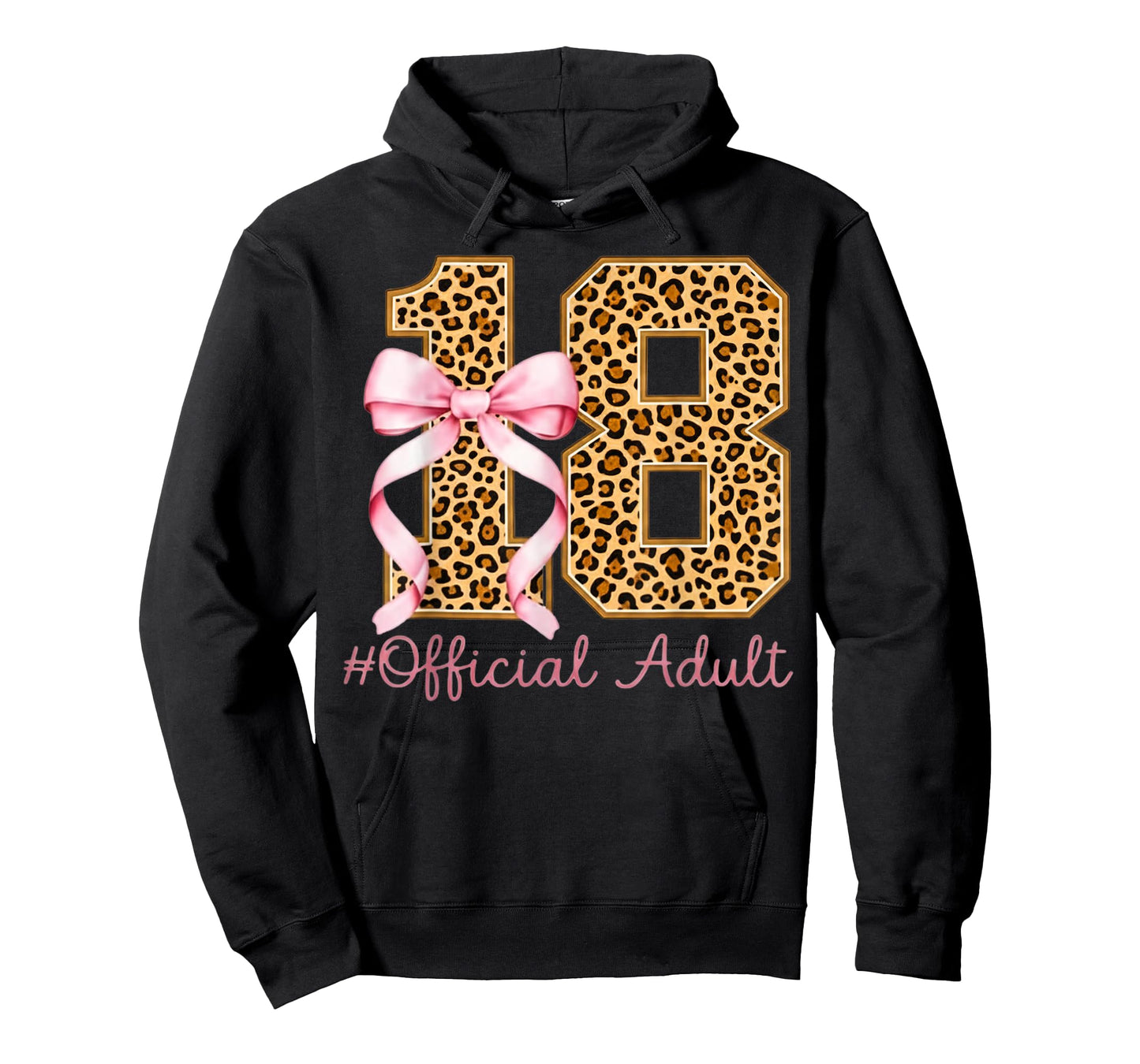 18th Birthday Girl Pink Coquette Bow Leopard 18 Year Old T-Shirt