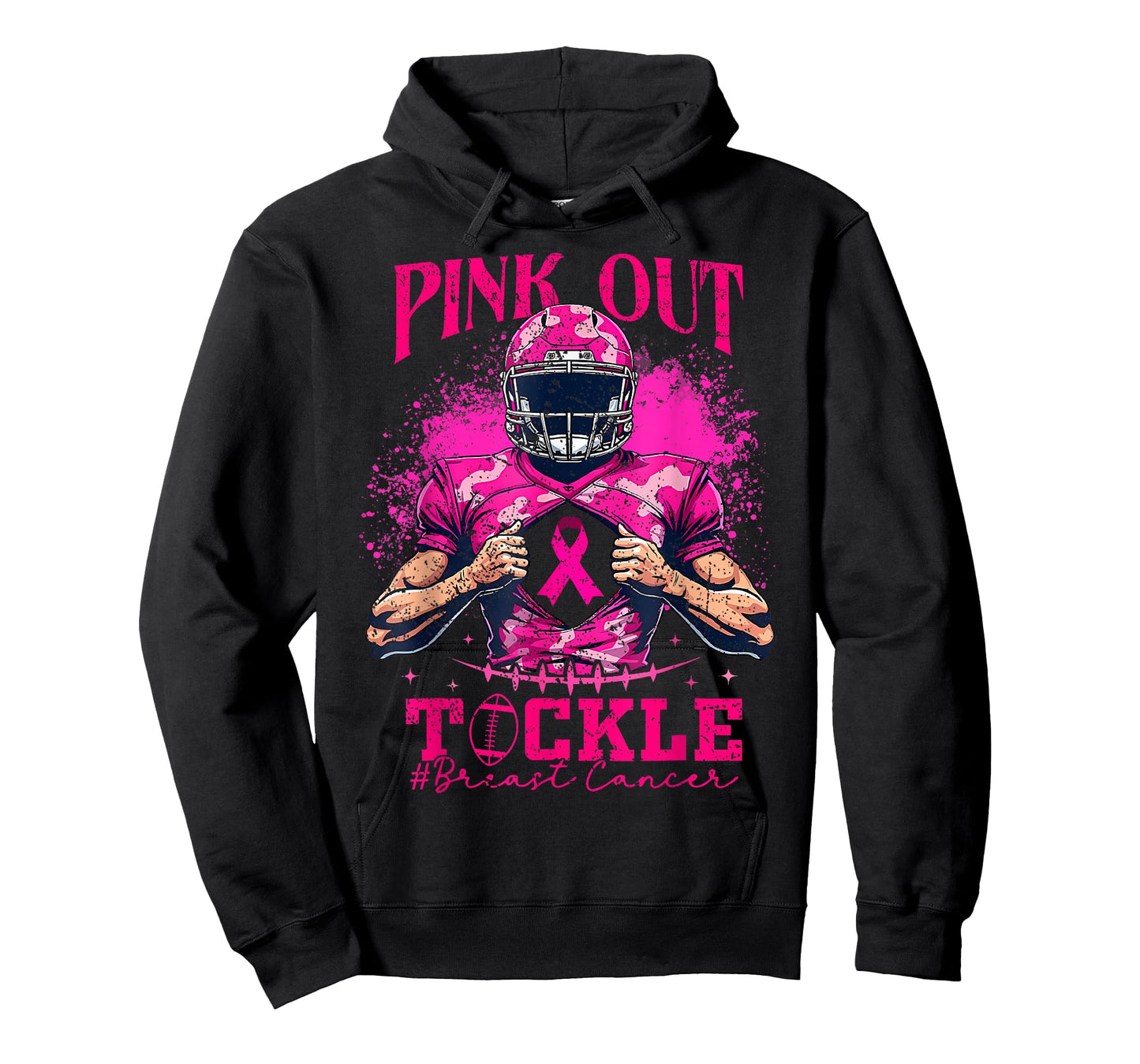 Pink Out Tackle Football Breast Cancer Awareness T-Shirt