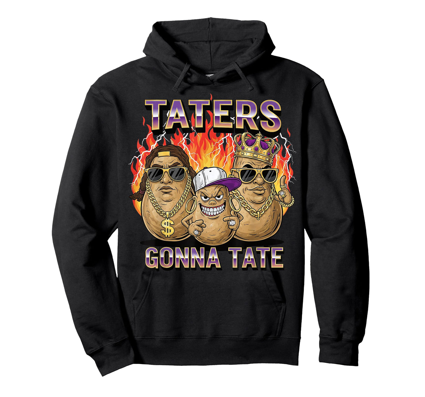 Taters Gonna Tate Funny Potato Gangster Spud Lover Bootleg T-Shirt
