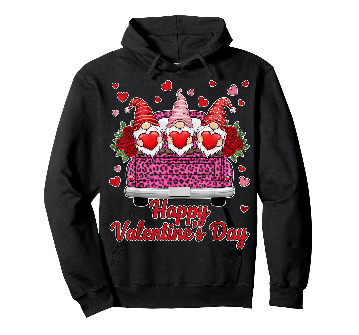 Three Gnomes and Leopard Truck Happy Valentine's Day Lovers T-Shirt
