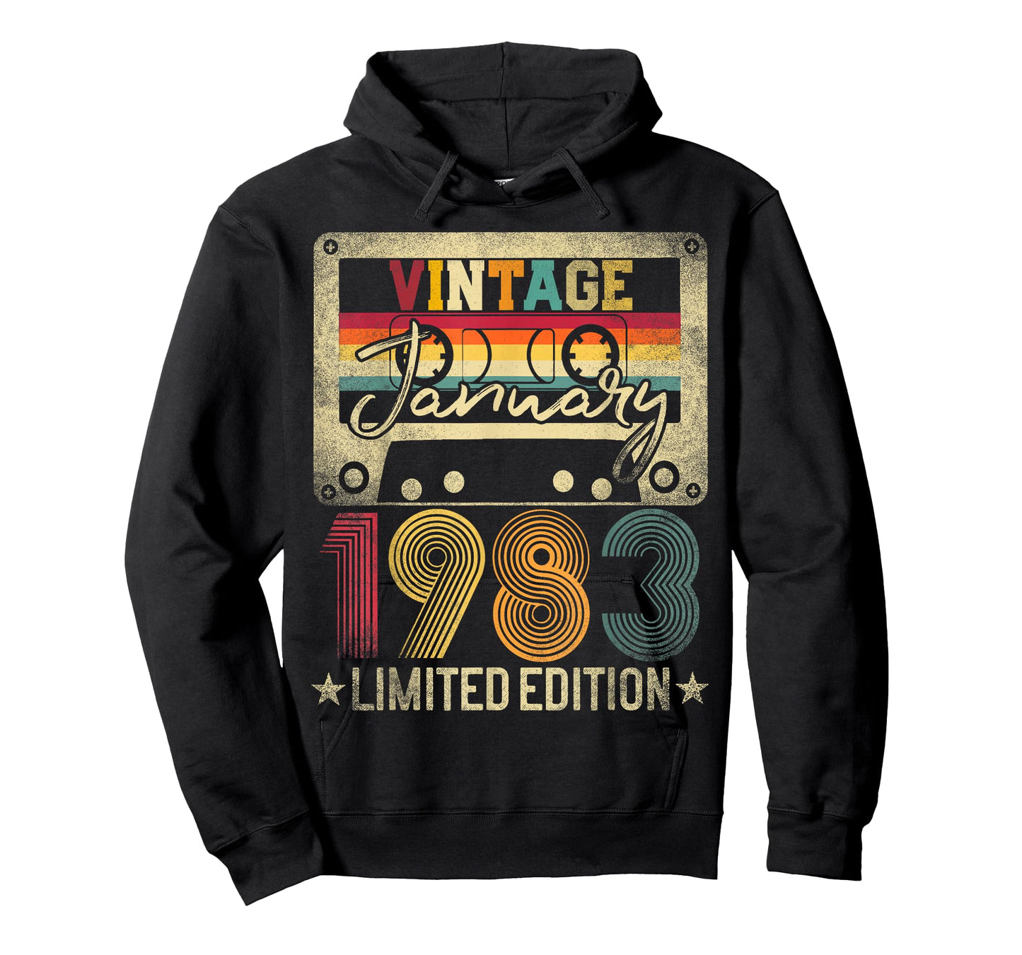 Vintage 1983 January 43 Years Old 43rd Birthday Men Women T-Shirt