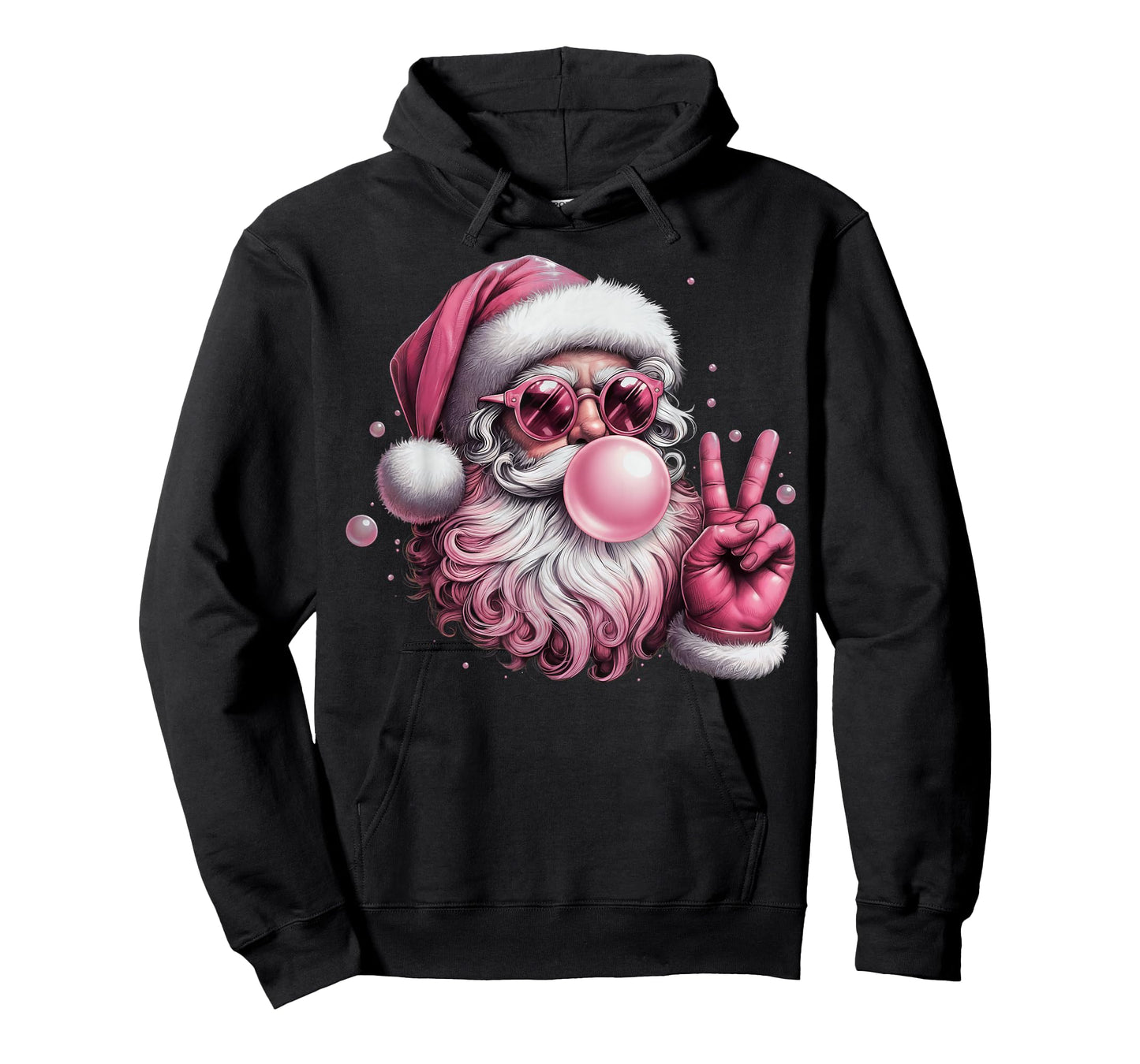 Retro Santa Blowing Bubble Gum Christmas Vintage Sunglasses T-Shirt