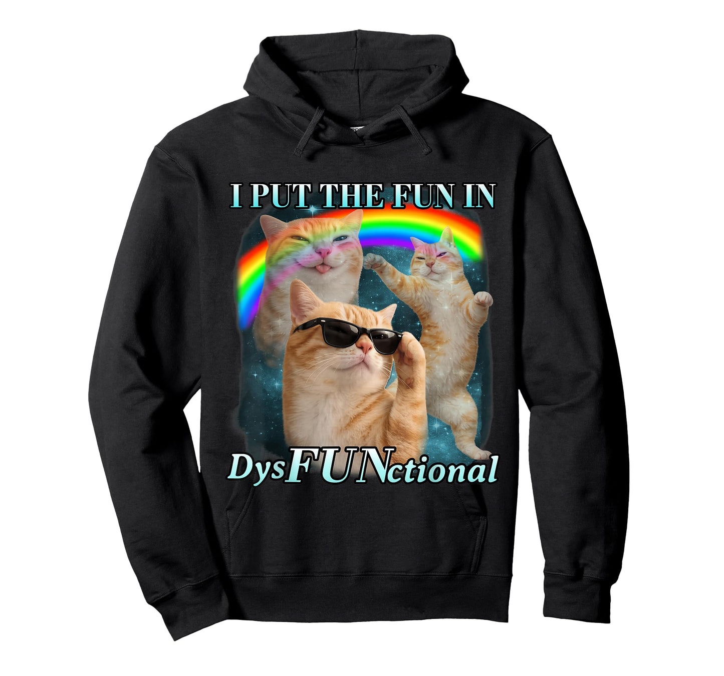 I Put The Fun in Dysfunctional Funny Cat Meme Bootleg T-Shirt