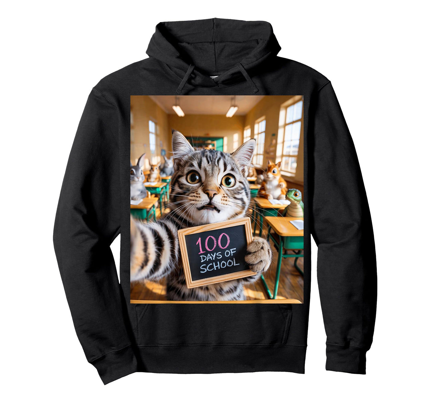 Cat Selfie 100 Days of School Design for cat Lovers and cat T-Shirt