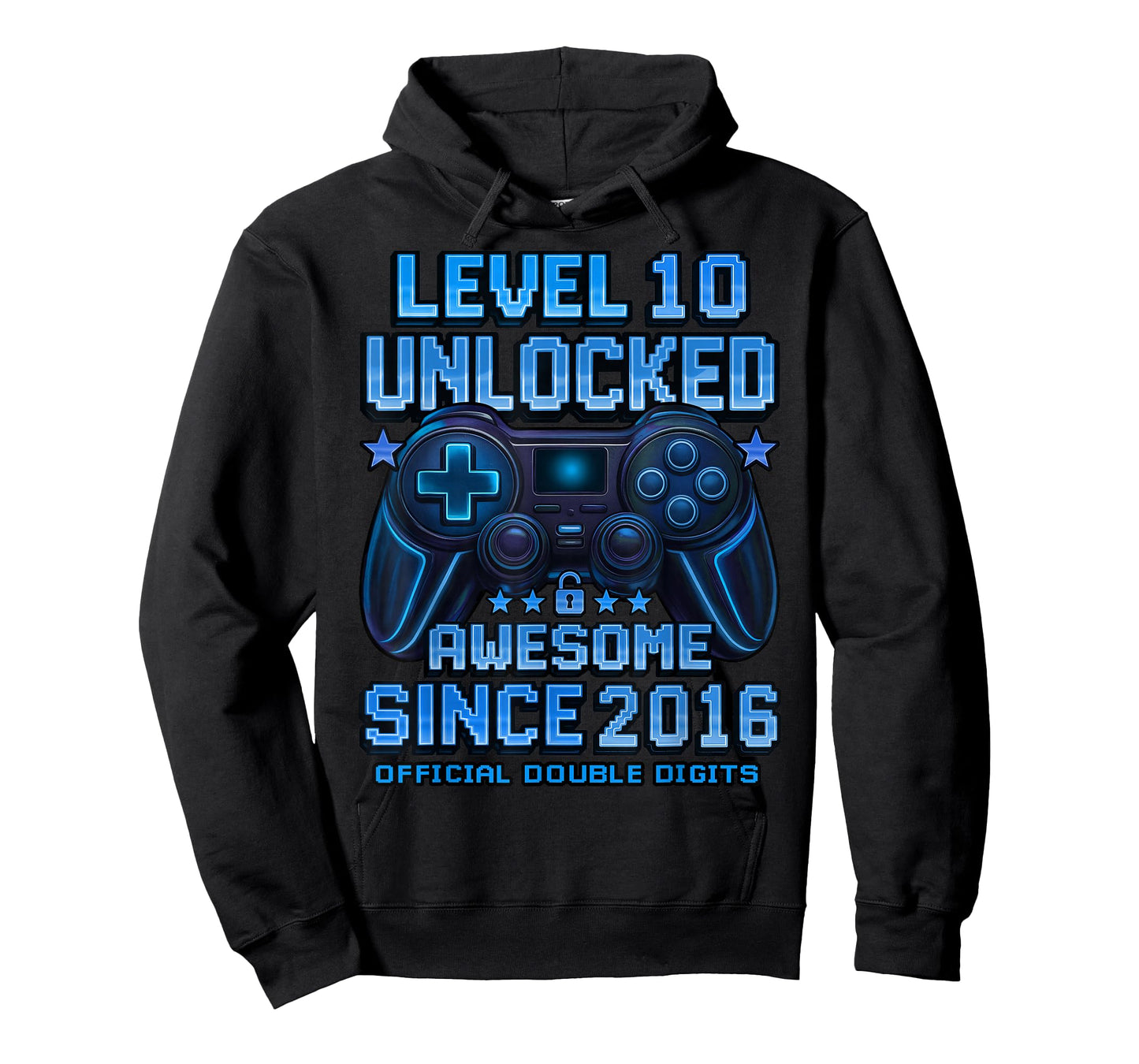 Official Double Digits Level 10 Unlocked 10th Birthday Boy T-Shirt