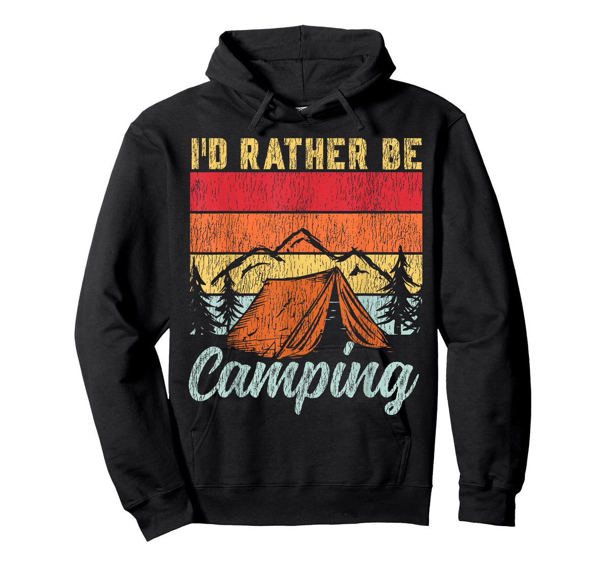 Tent Camping Retro Vintage I'd Rather Be Camping T-Shirt