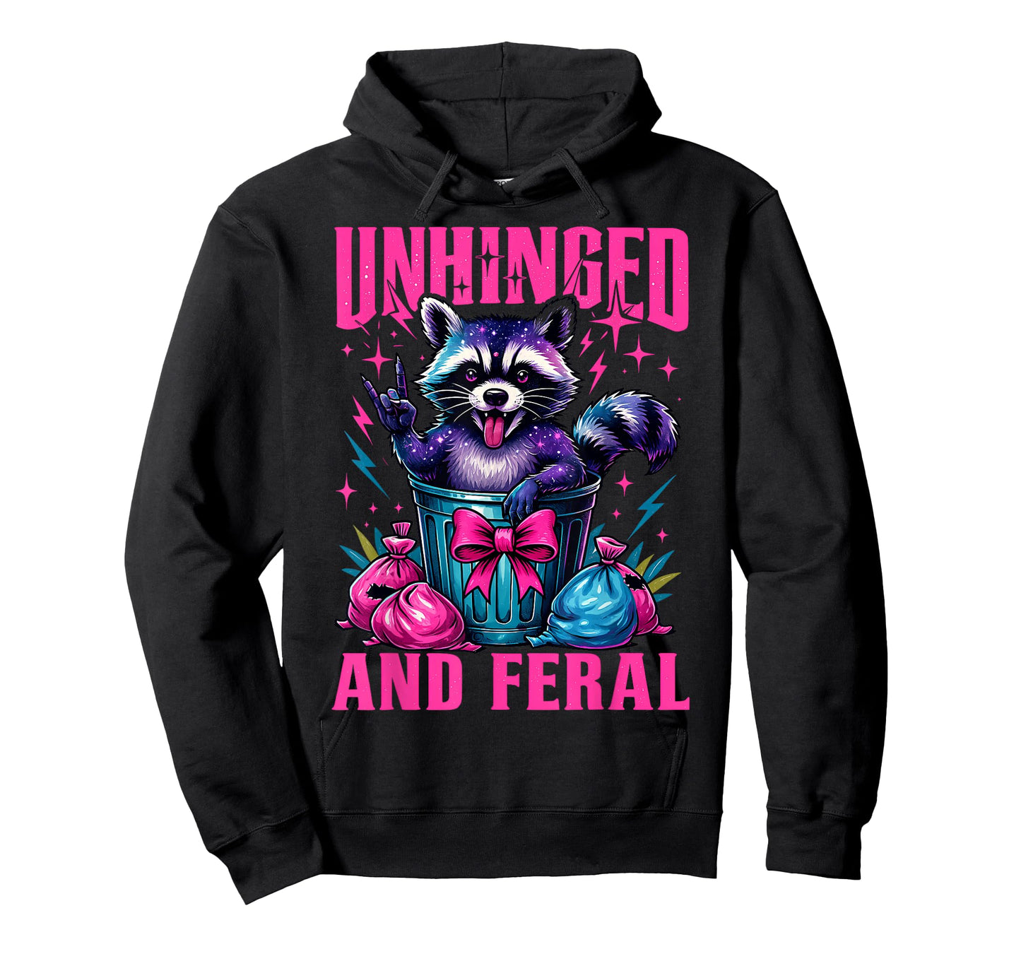 Unhinged and Feral Raccoon Cute Feral Girl Racoon Lover T-Shirt