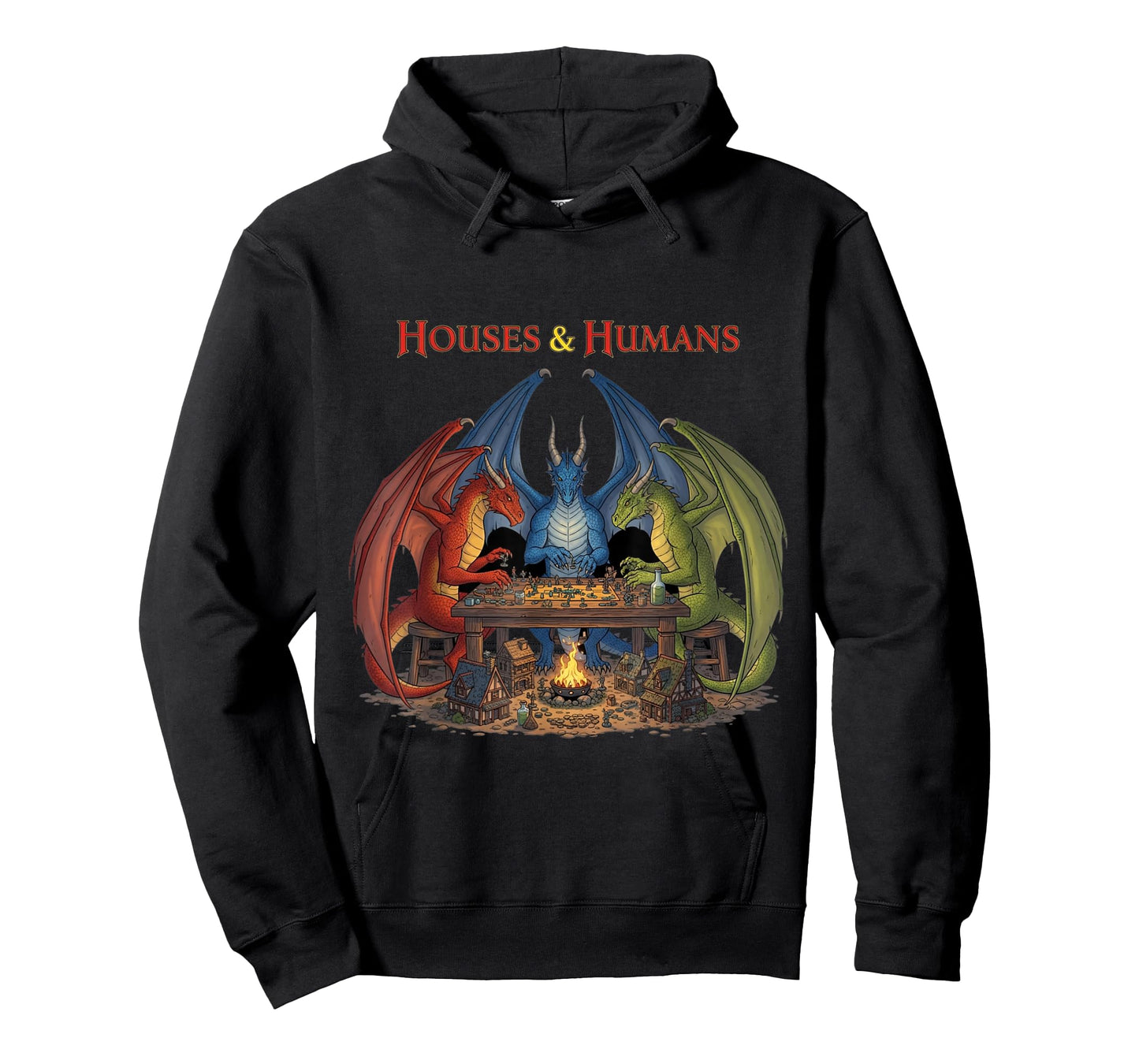 Gaming Houses Humans Funny RPG Parody Gamer Men Boys Kids T-Shirt