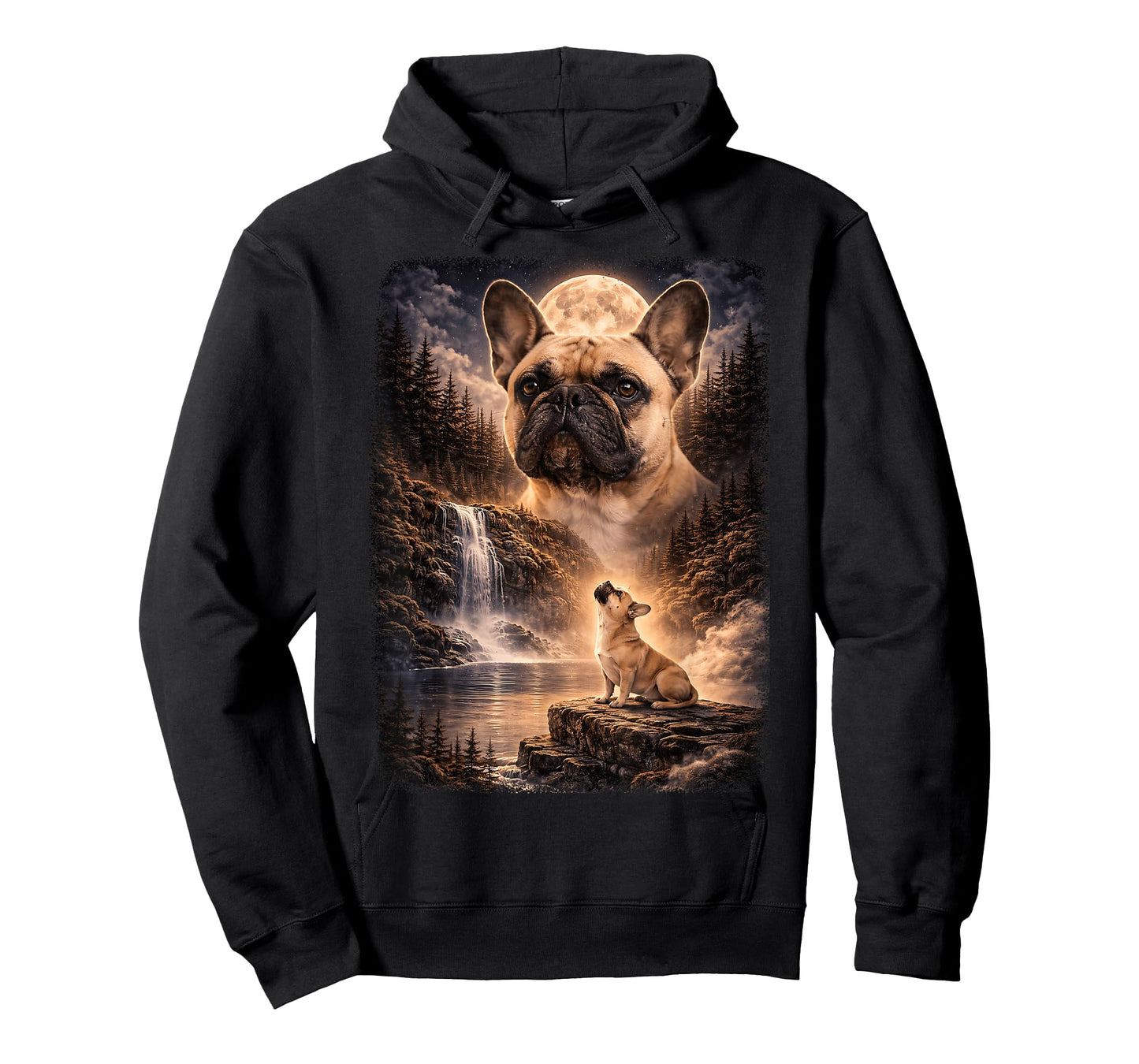 French Bulldog Howling at Moon Vintage Funny Mystic T-Shirt