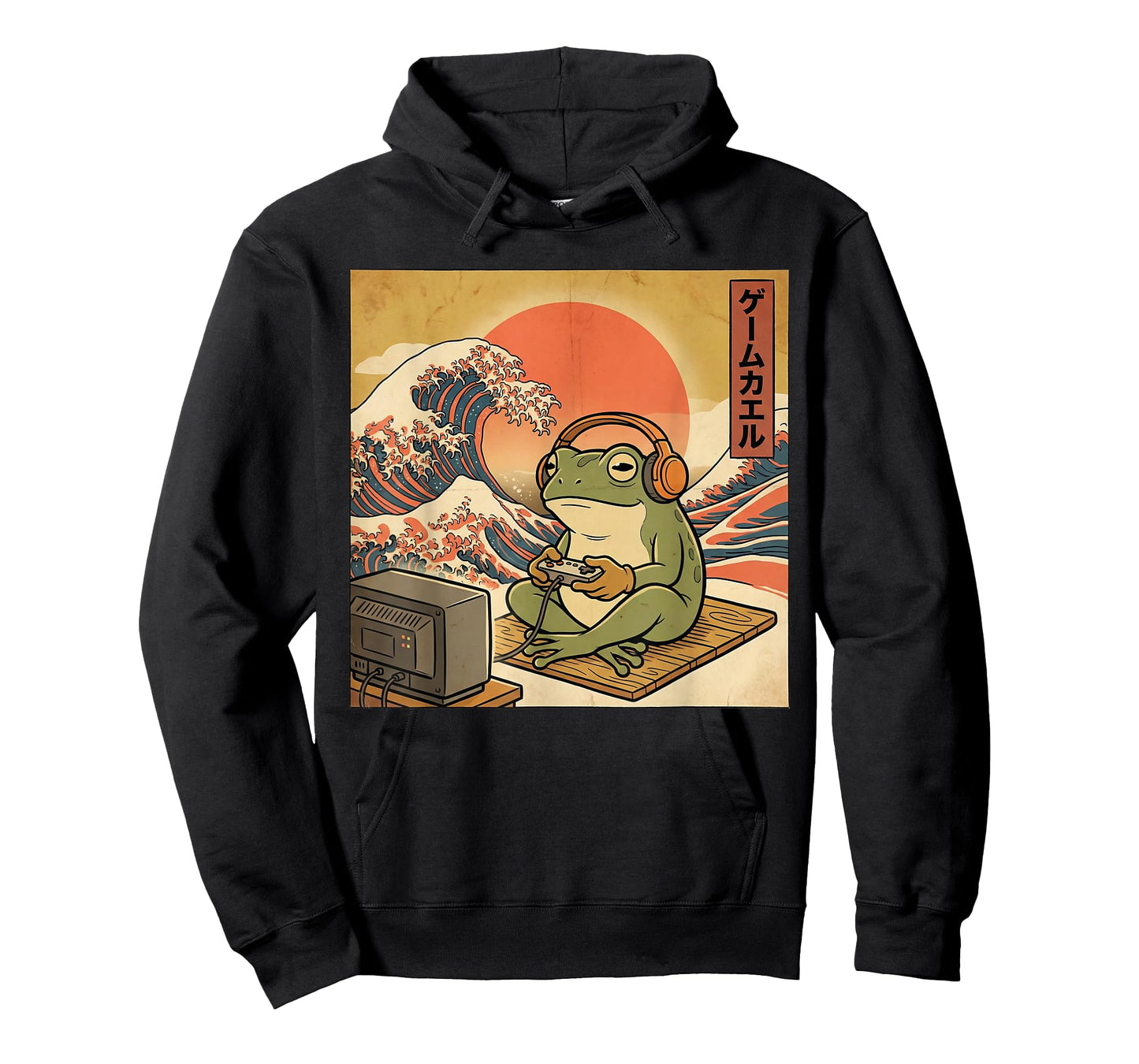 Gaming Frog Art Ukiyo-e Japanese Gamer Anime Men Women Boys T-Shirt