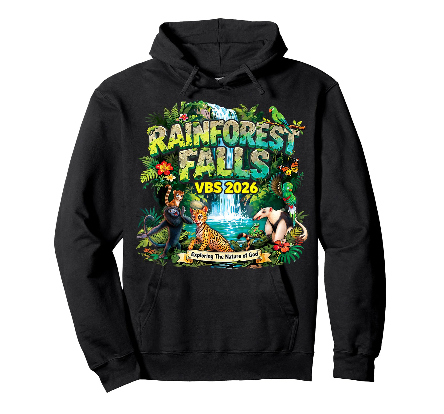 Rainforest Falls VBS 2026 Jesus Faith Bible Verse Kids T-Shirt