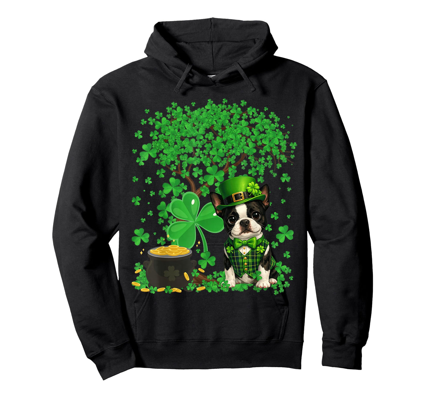 Funny Boston Terrier Dog Shamrock St Patrick's Day T-Shirt