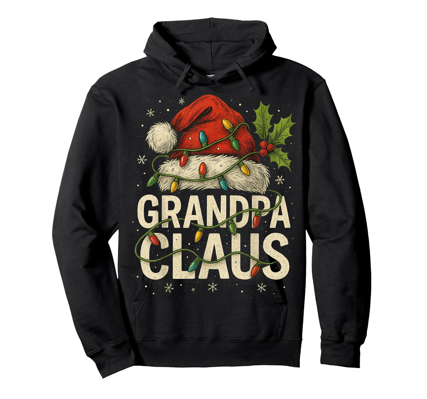 Grandpa Claus Christmas Lights Pajama Family Matching T-Shirt