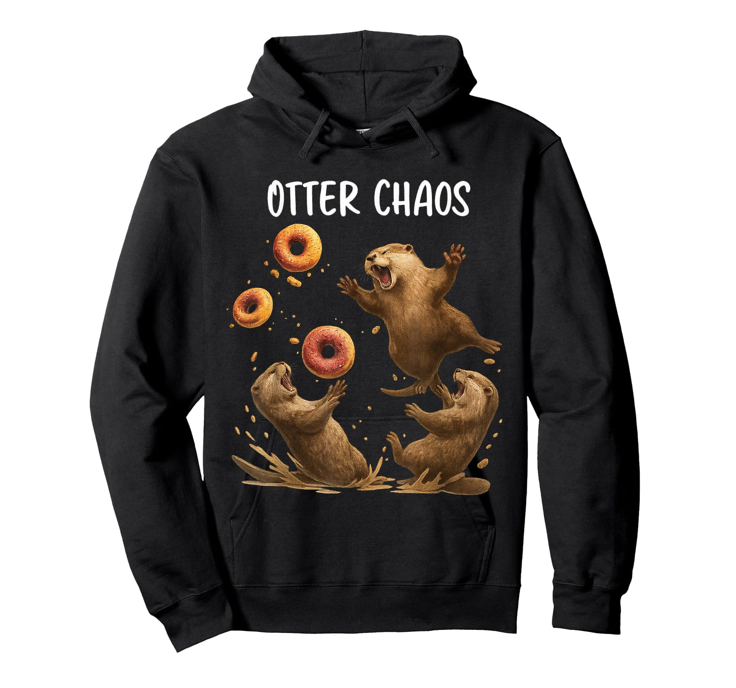 Funny Bagel Fighting Sea Otters Animal Lovers Otter Chaos T-Shirt