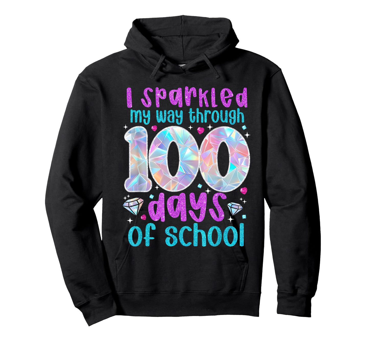 I Sparkled My Way Through 100 Days of School Funny Print T-Shirt