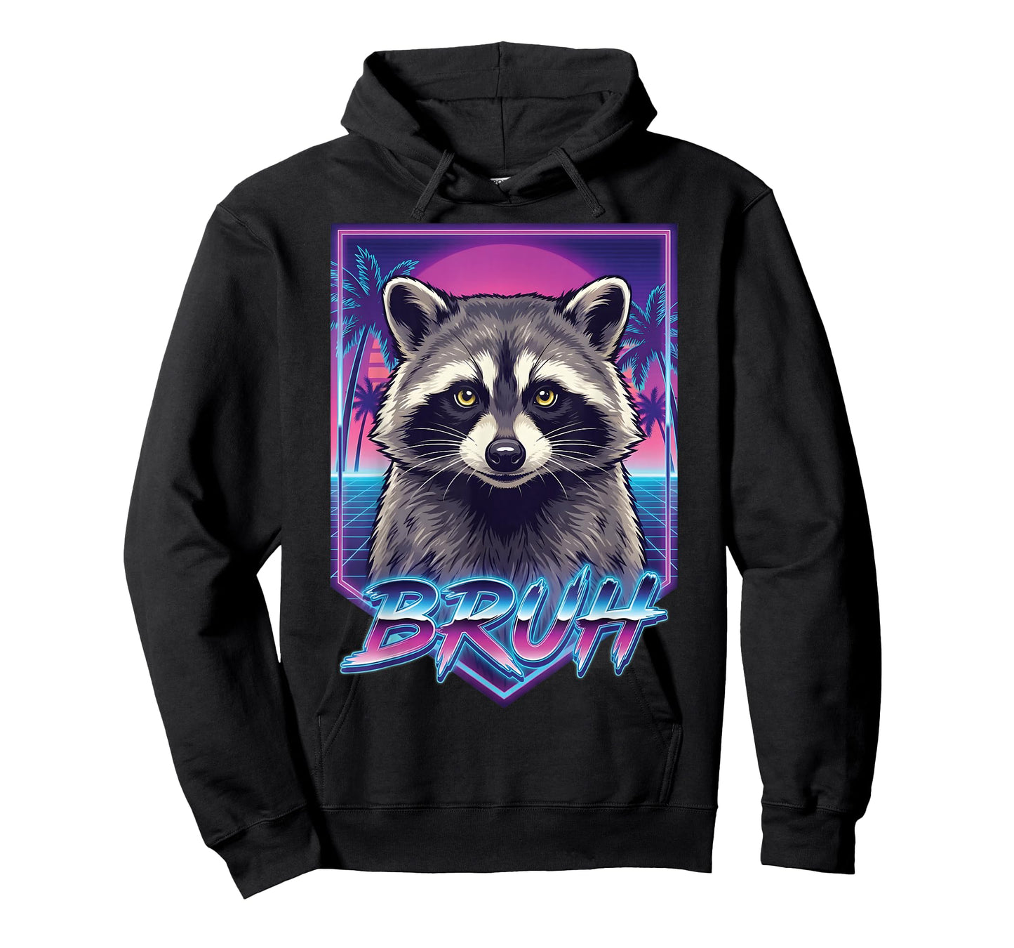 Funny Raccoon Bruh Teens Boys Girls Kids Men Vintage Retro T-Shirt