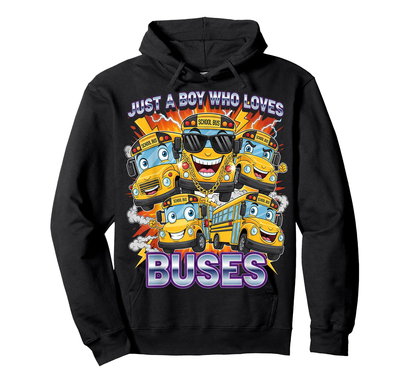 Just a Boy Who Loves Buses Bootleg School Bus Kids Boys T-Shirt