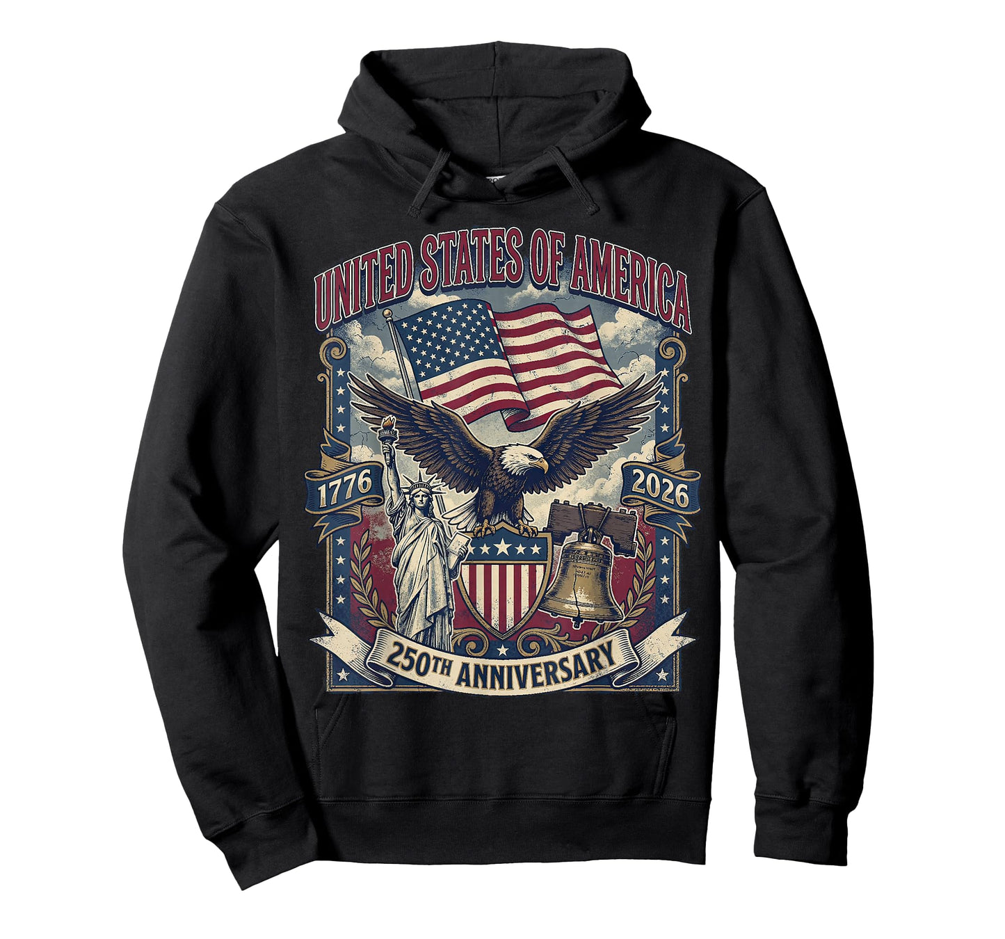 America 250th Anniversary Flag Eagle & Liberty USA 250 Year T-Shirt