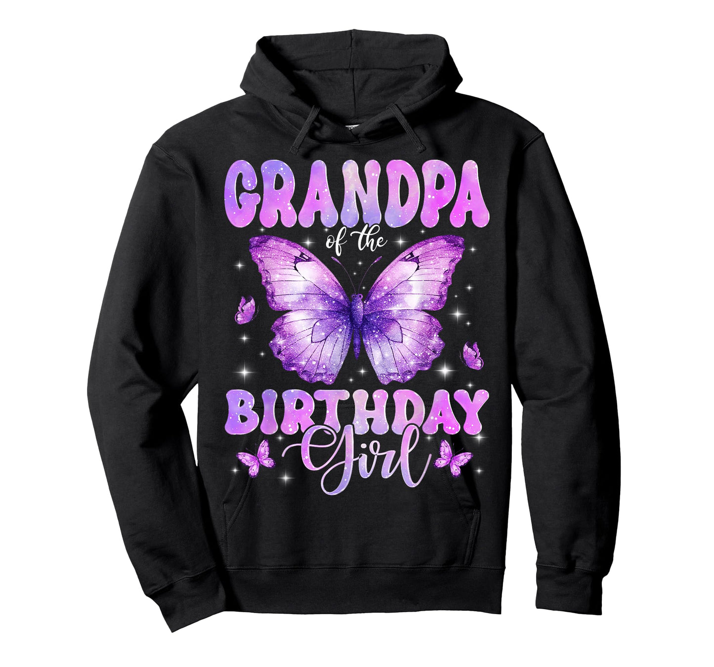 Grandpa of The Birthday Girl Butterfly Funny Family T-Shirt