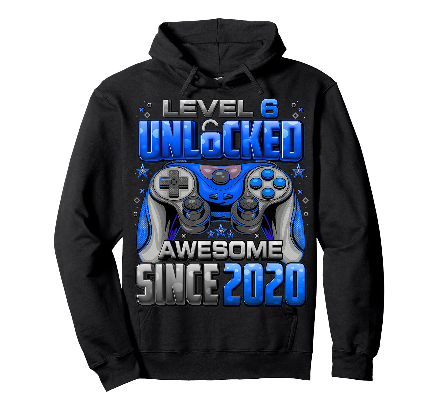 Level 6 Unlocked Awesome Since 2020 6th Birthday Gaming T-Shirt