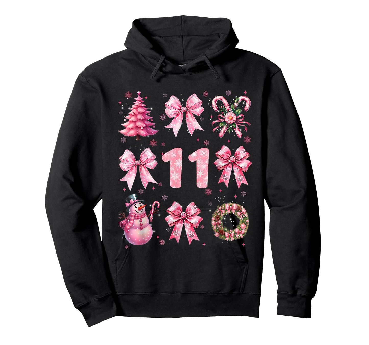 My 11th Birthday Pink Santa Coquette Snowman 11 Years Old T-Shirt