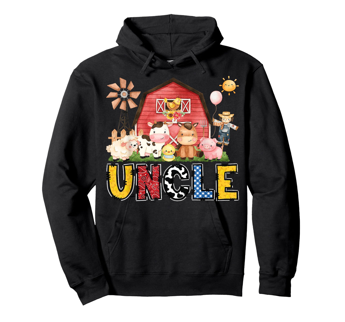 Uncle Farm Cow Birthday Boy Matching Family Party T-Shirt