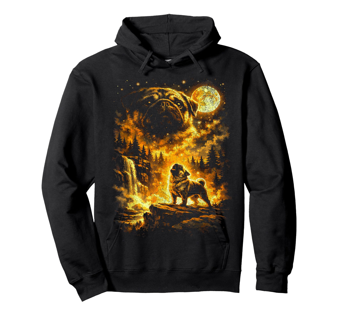 Pug Howling At Moon T-Shirt