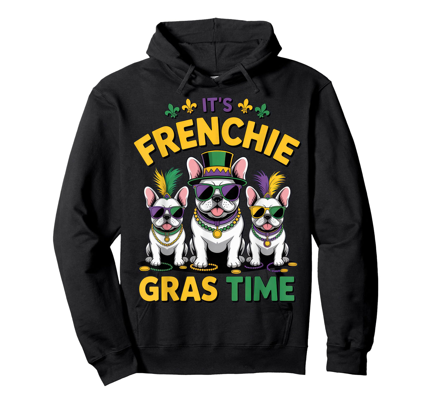 It's Frenchie Gras Time French Bulldog Lovers Mardi Gras T-Shirt