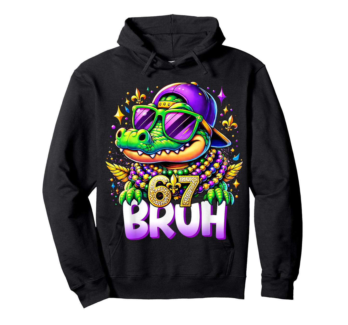 67 Mardi Gras Alligator Mardigator Six Seven Bruh Boys 6 7 T-Shirt