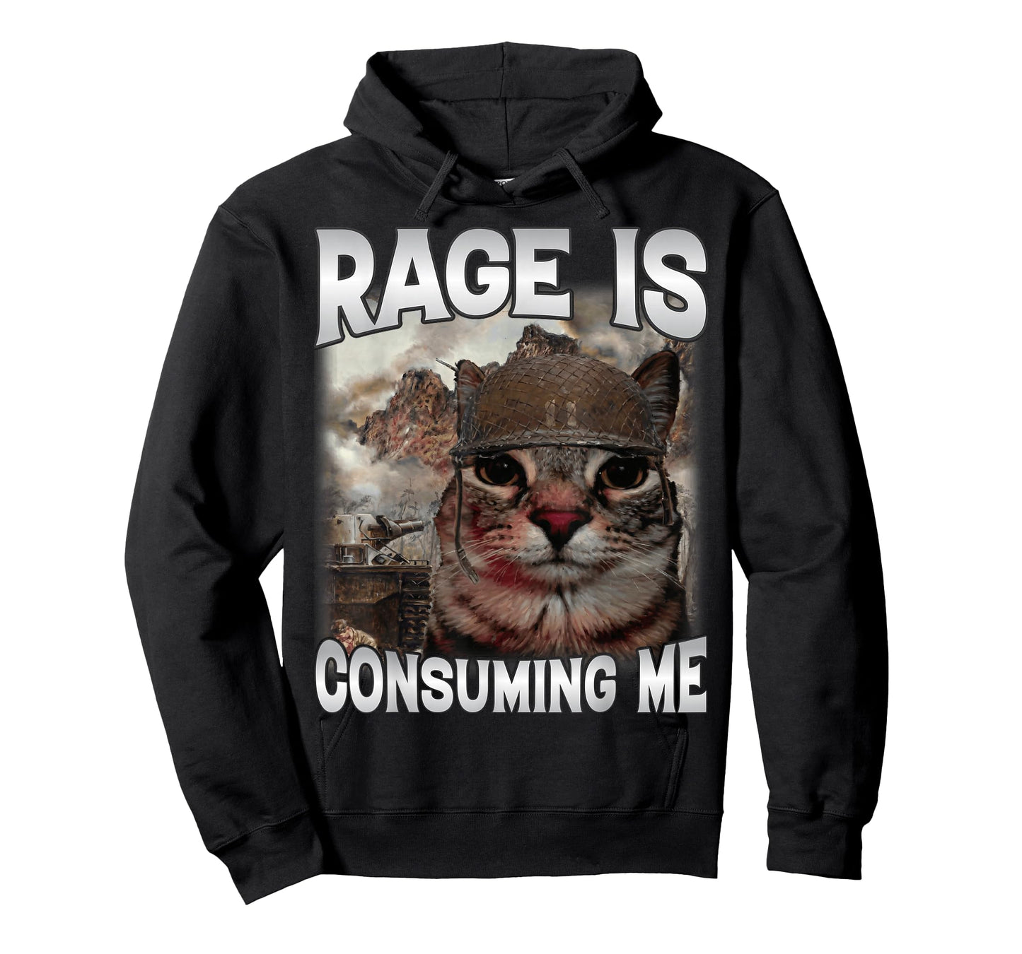Rage is Consuming Me Silly Staring Cat Meme Joke Dad Mom Cat T-Shirt