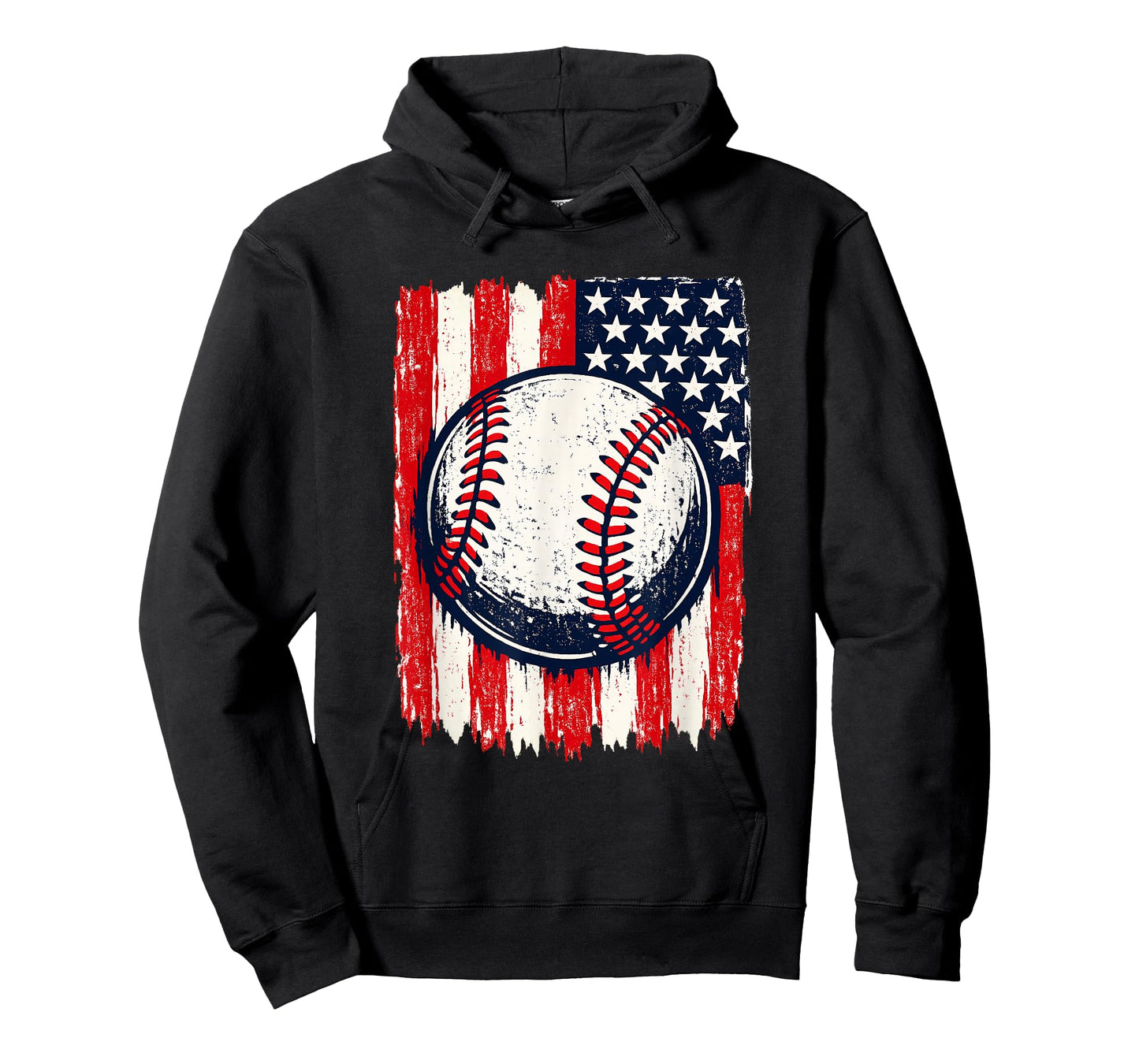 Baseball American Flag Vintage Patriotic T-Shirt